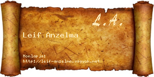 Leif Anzelma névjegykártya